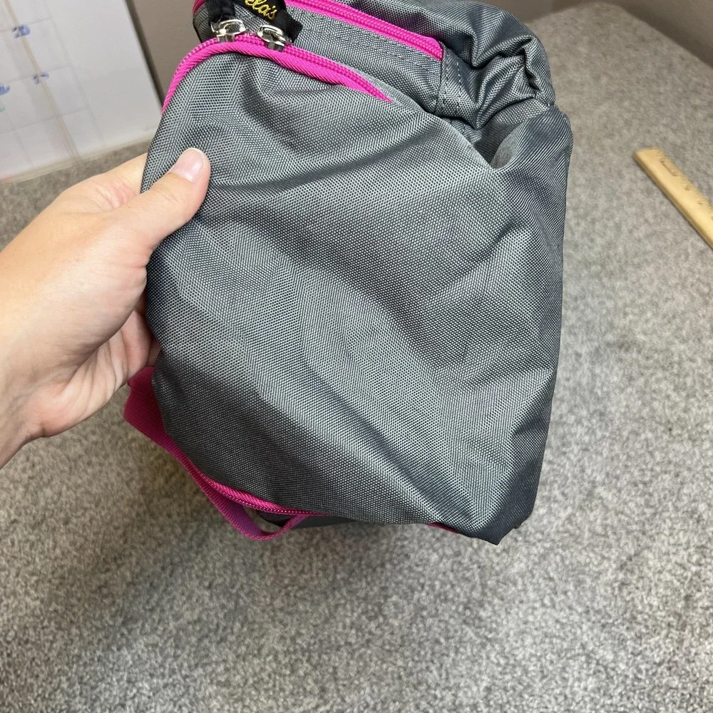 Cabela's Duffel Gym Travel Bag Gray Pink Multiple Pockets Mesh Top Carry Handles
